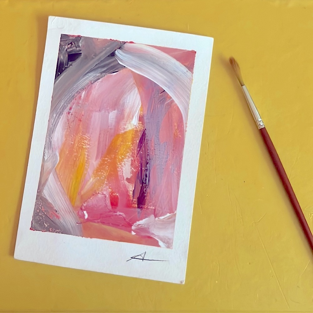 Hand Painted Acrylic on Paper Art